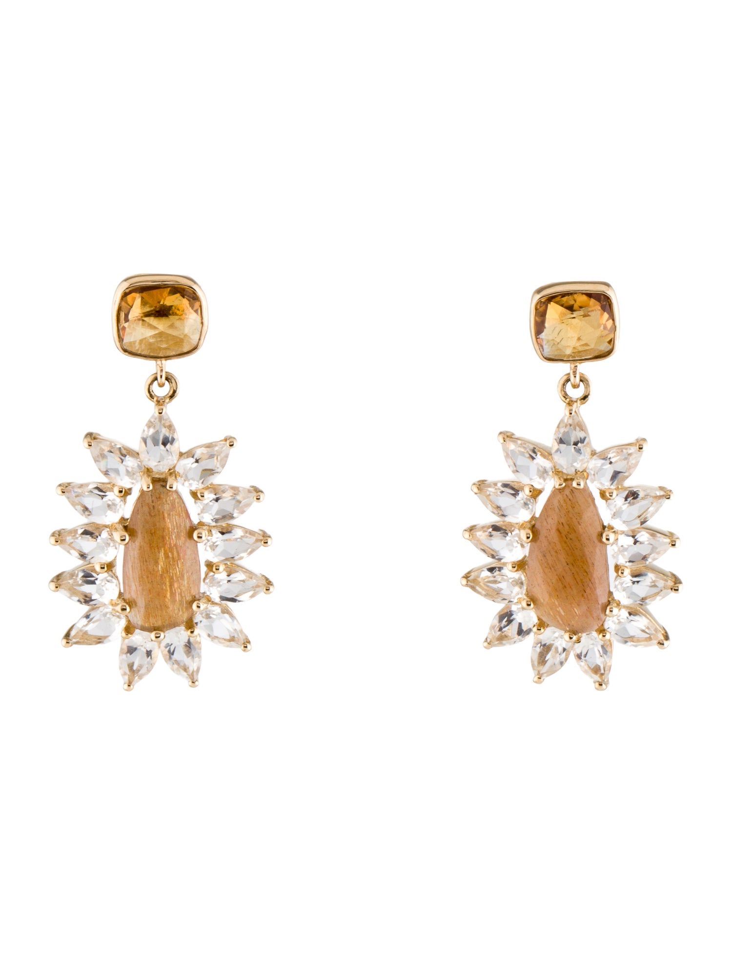 Loretta Castoro 14K Multistone Drop Earrings