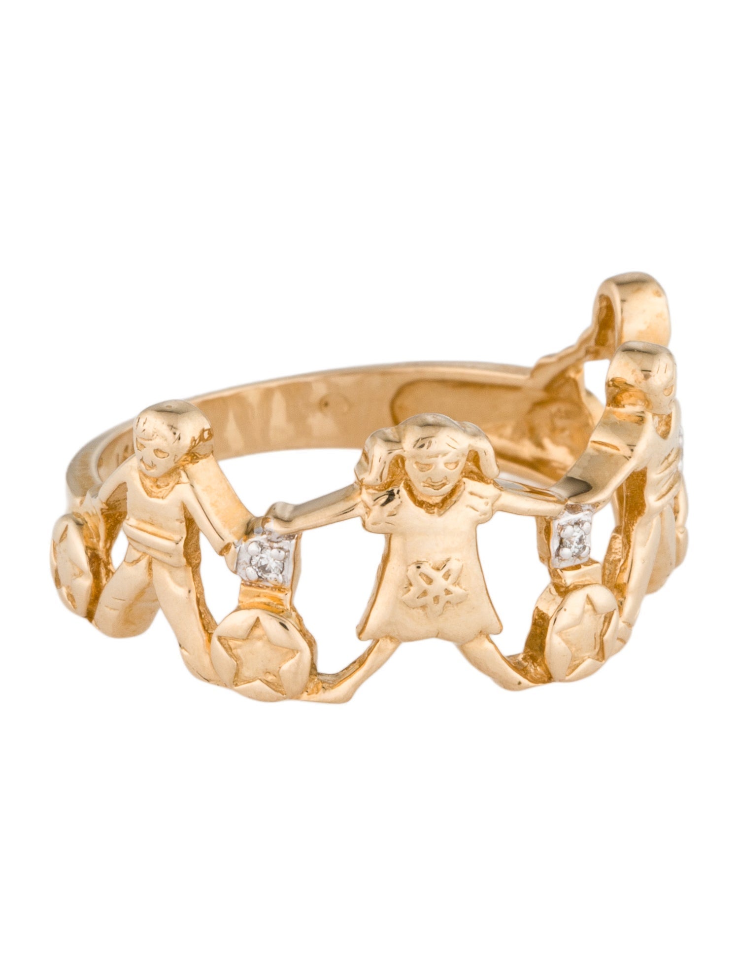 Loretta Castoro 14K Diamond Holding Hands Band