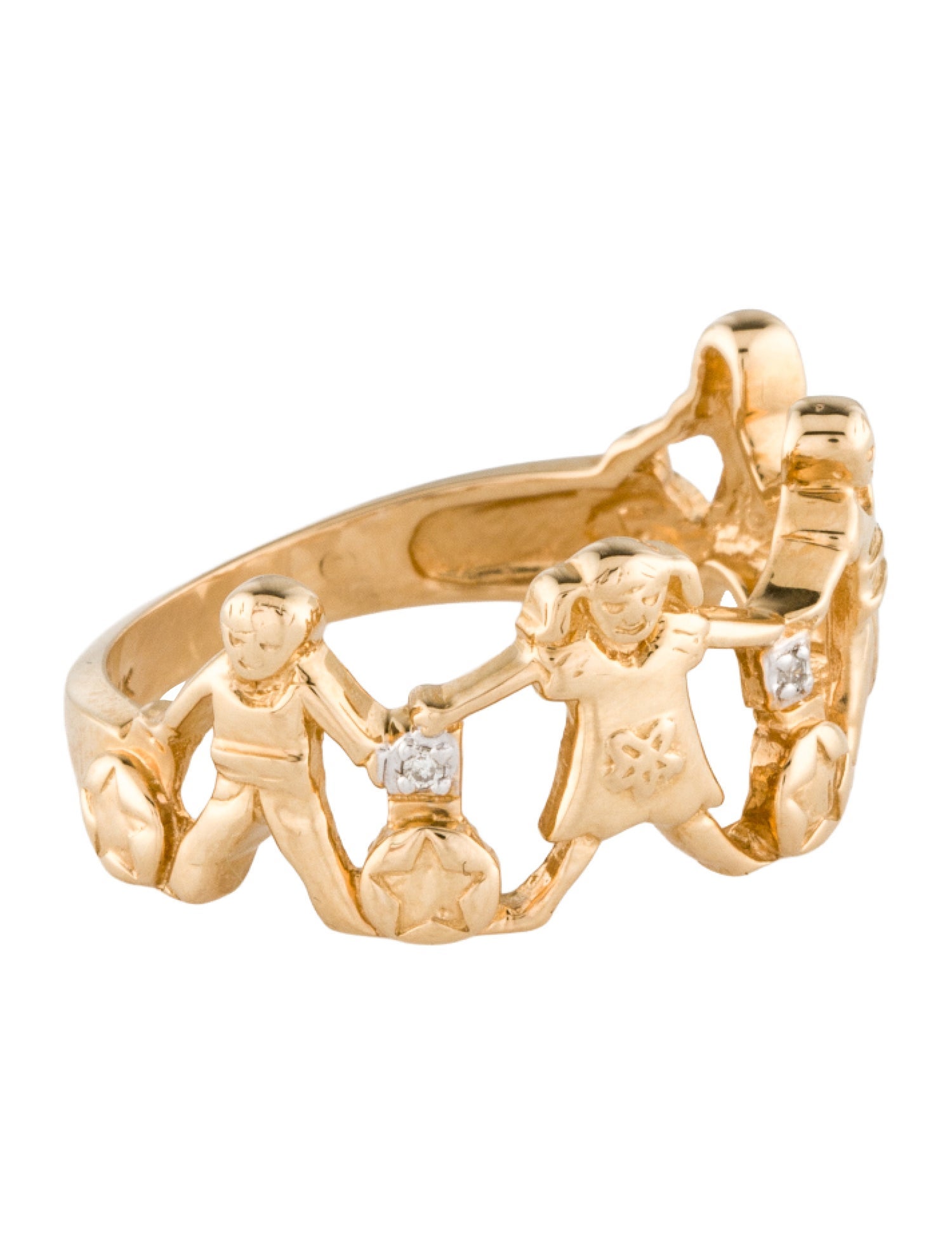 Loretta Castoro 14K Diamond Holding Hands Band