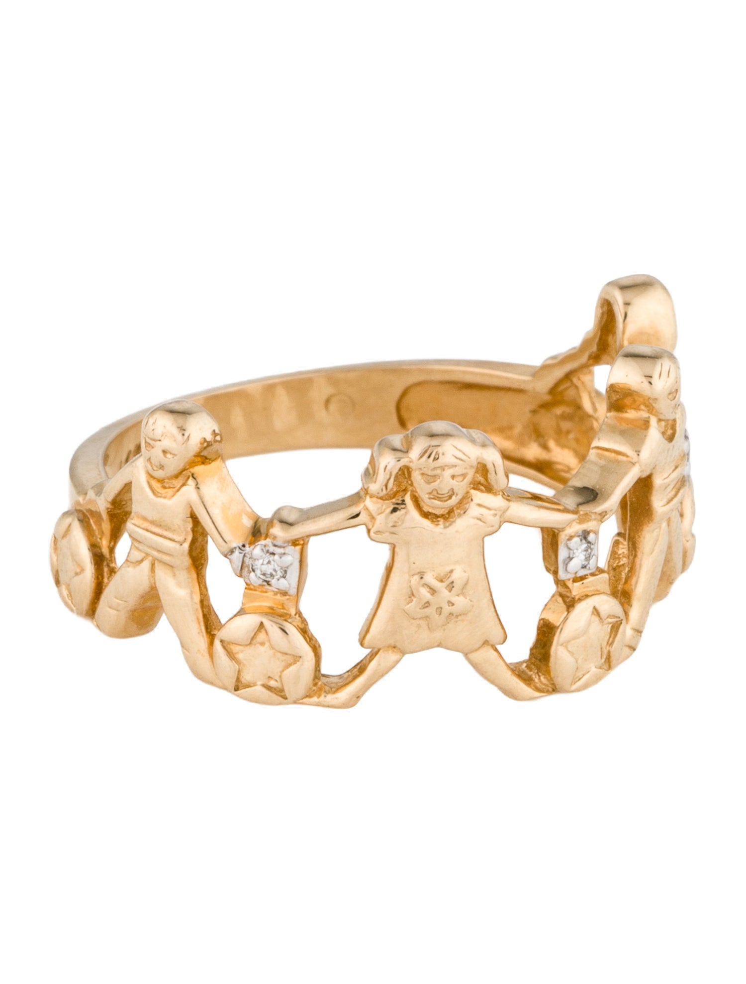 Loretta Castoro 14K Diamond Holding Hands Band