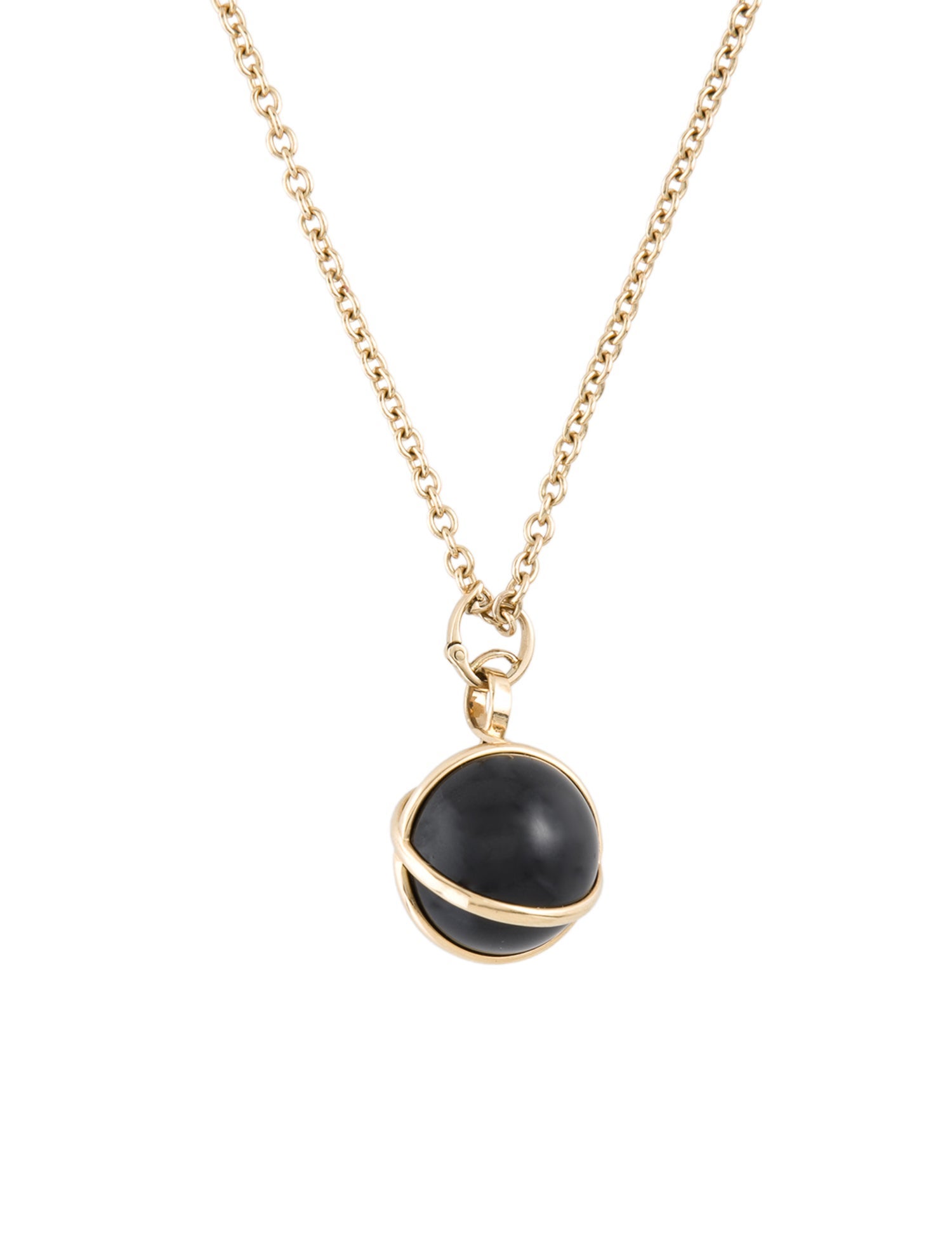 L. Klein 18K Onyx Prisma LArge Pendant Luxe Chain Necklace