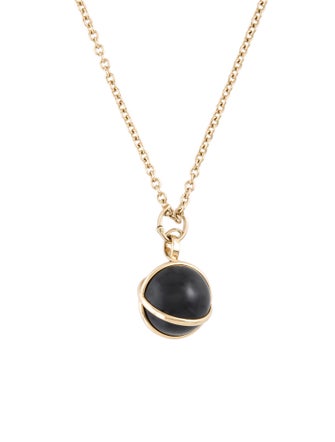 L. Klein 18K Onyx Prisma LArge Pendant Luxe Chain Necklace