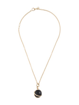 L. Klein 18K Onyx Prisma LArge Pendant Luxe Chain Necklace