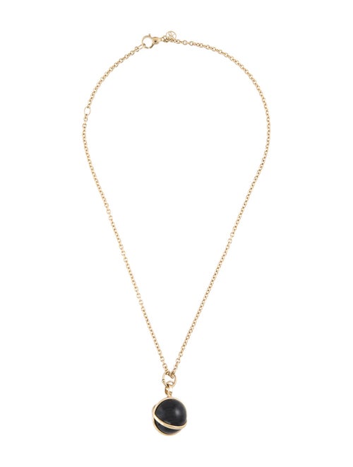 L. Klein 18K Onyx Prisma LArge Pendant Luxe Chain Necklace