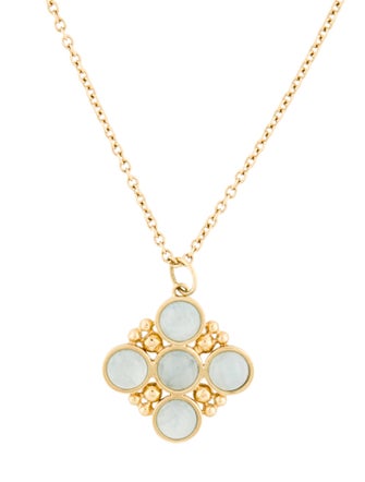 L. Klein 18K Aquamarine Bubbles Pendant Necklace