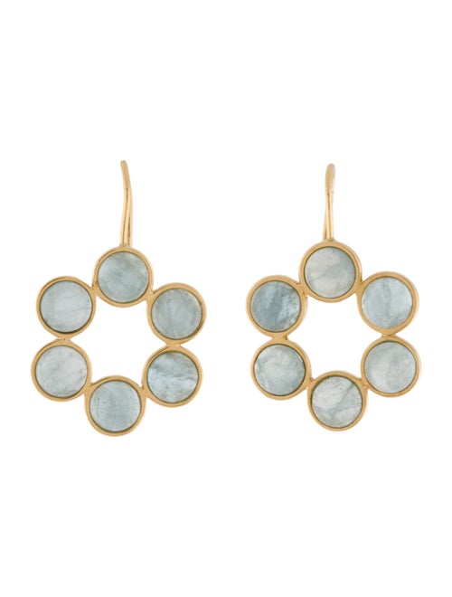 L. Klein 18K 8.76ctw Aquamarine Bubble Circle Earrings