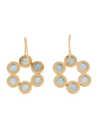 L. Klein 18K 8.76ctw Aquamarine Bubble Circle Earrings