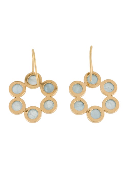 L. Klein 18K 8.76ctw Aquamarine Bubble Circle Earrings