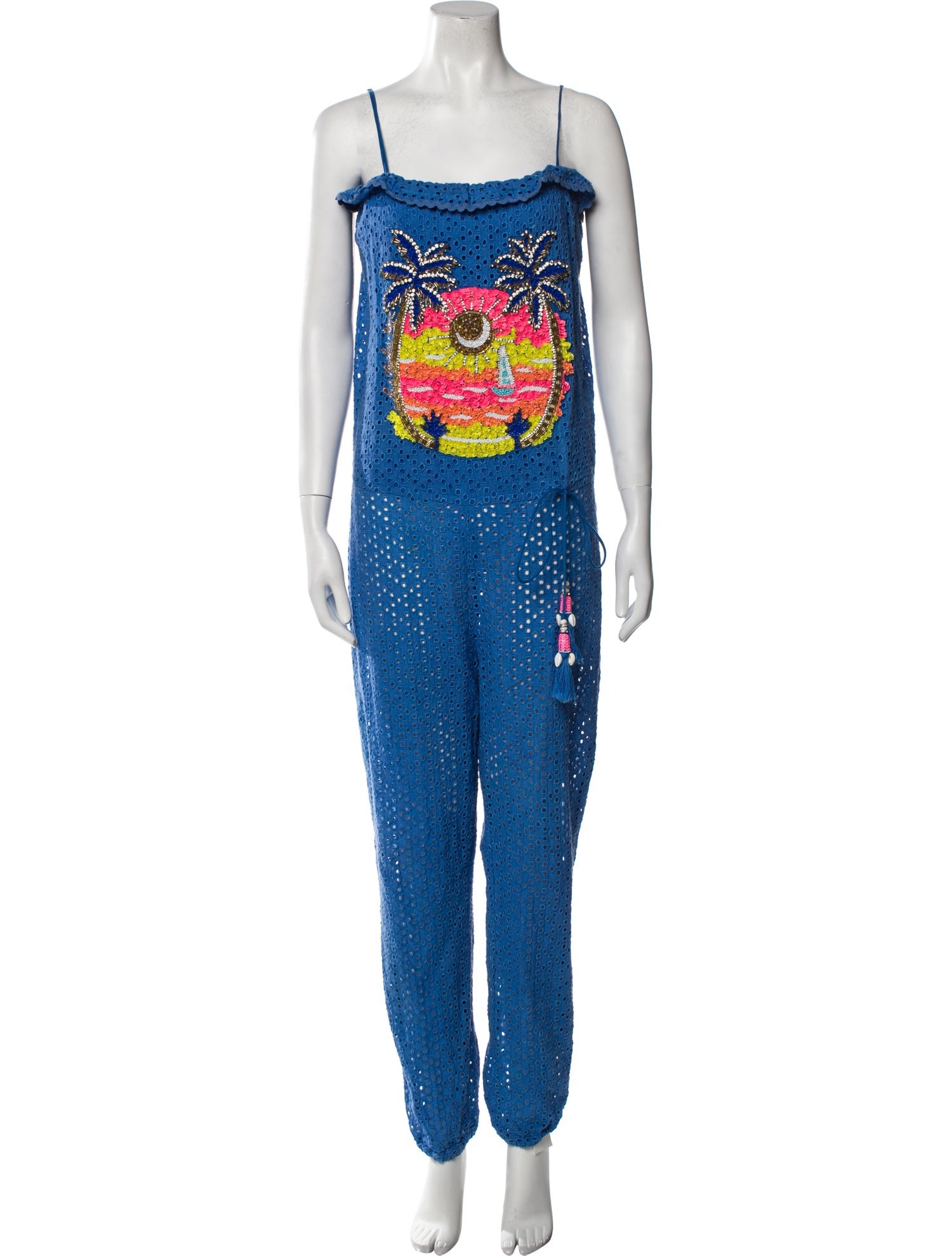 Las Noches Ibiza Printed Square Neckline Jumpsuit
