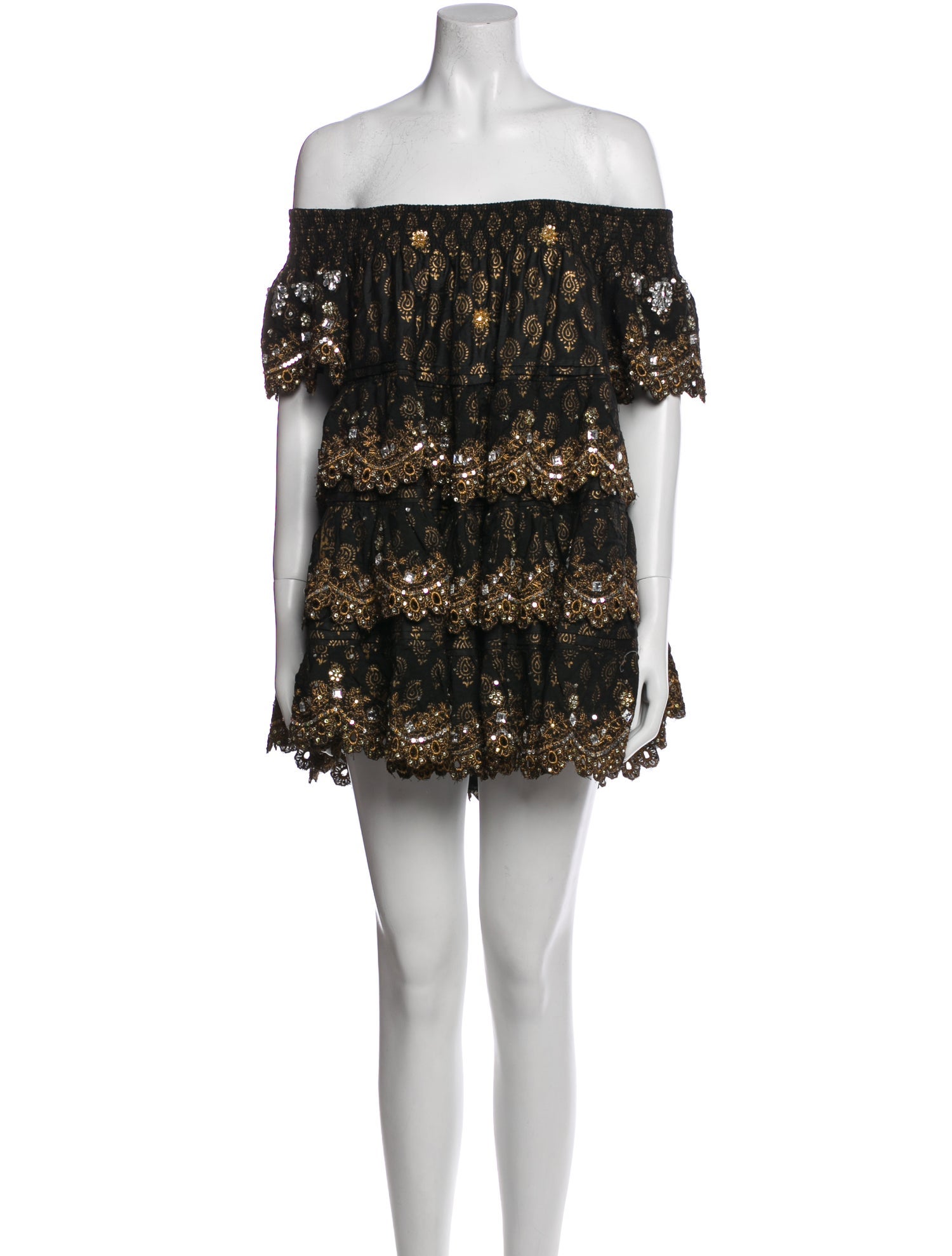 Las Noches Ibiza Lace Pattern Mini Dress