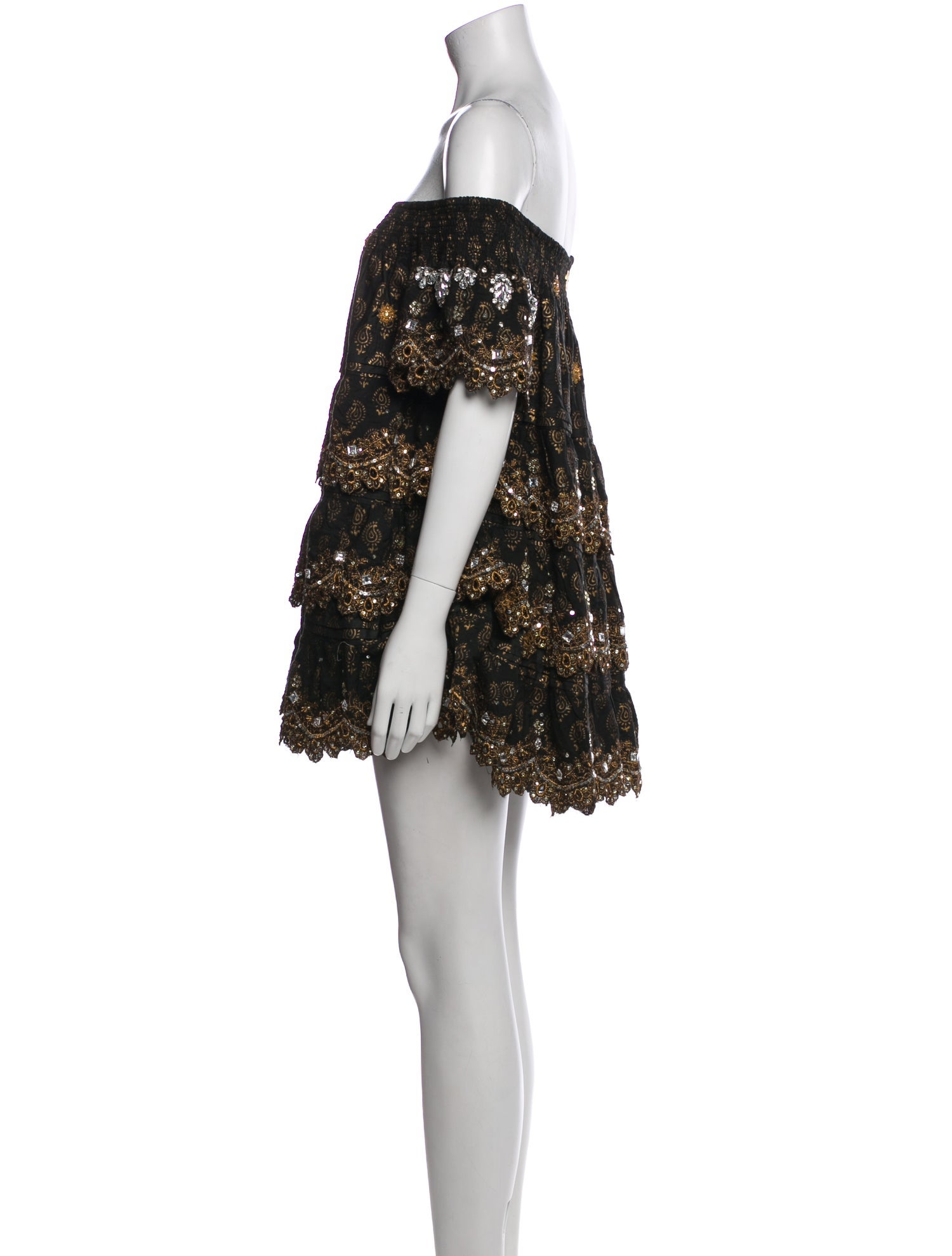 Las Noches Ibiza Lace Pattern Mini Dress