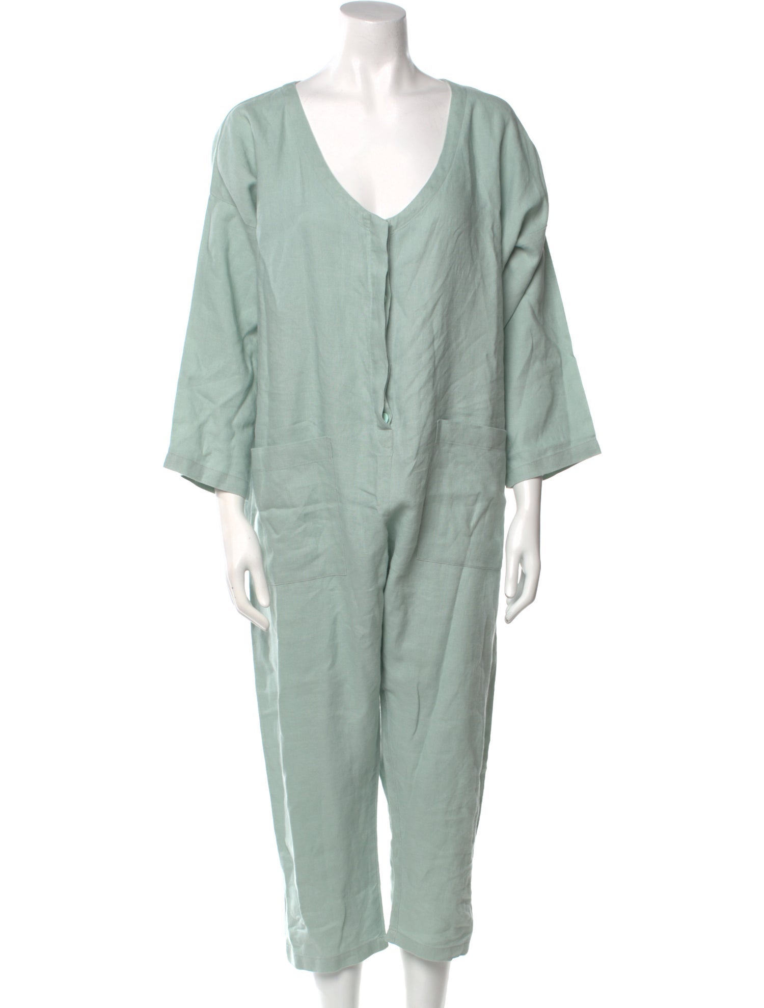 LRNCE Linen Scoop Neck Jumpsuit