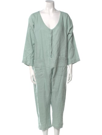 LRNCE Linen Scoop Neck Jumpsuit