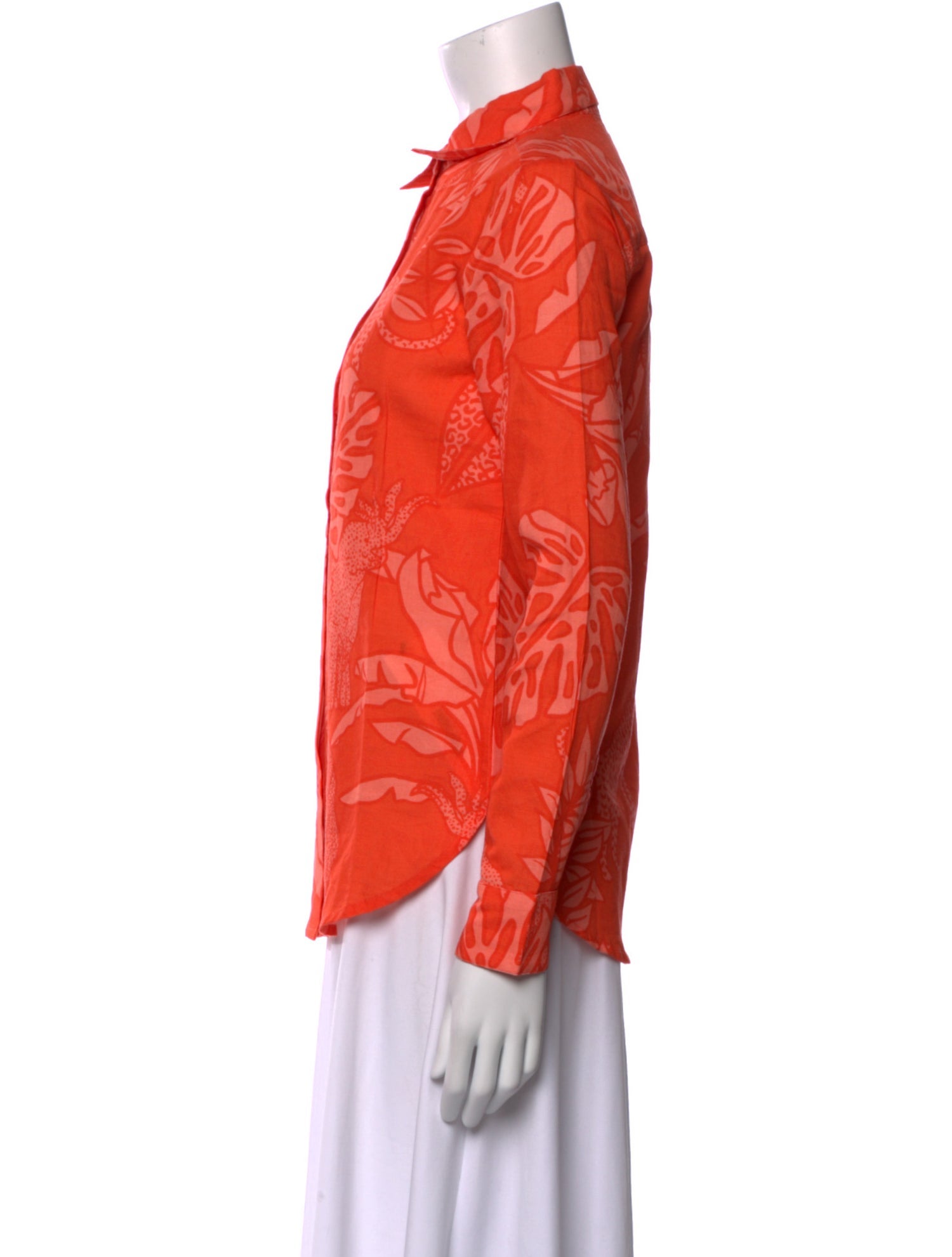 Las Surenas Printed Long Sleeve Button-Up Top w/ Tags