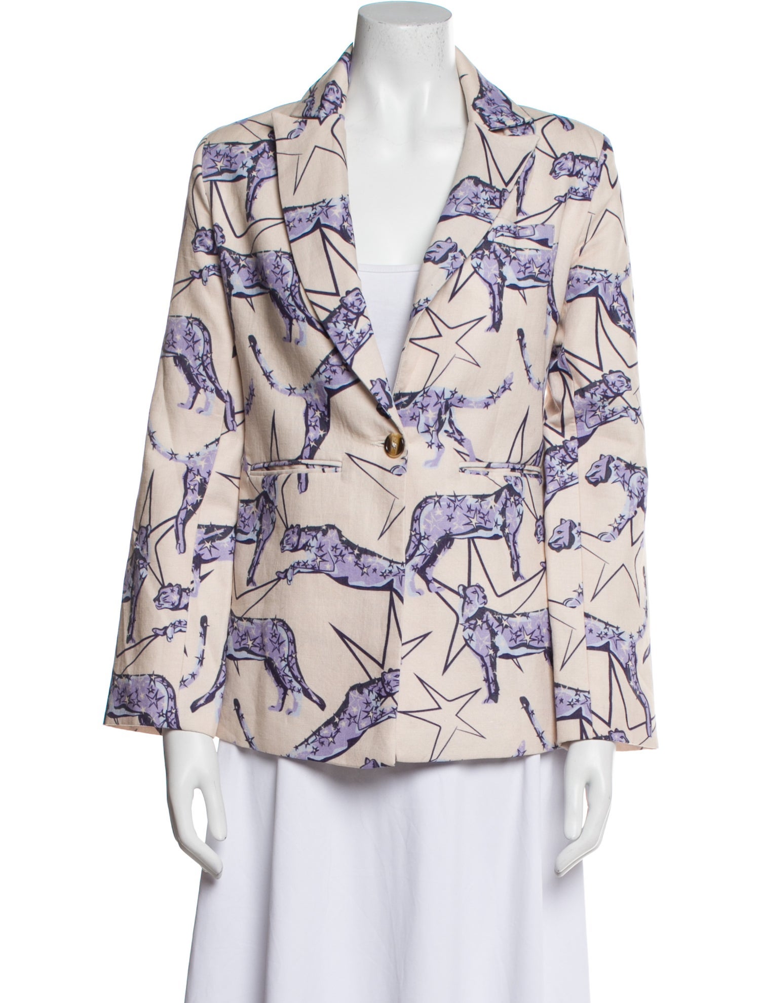 Las Surenas Linen Printed Blazer