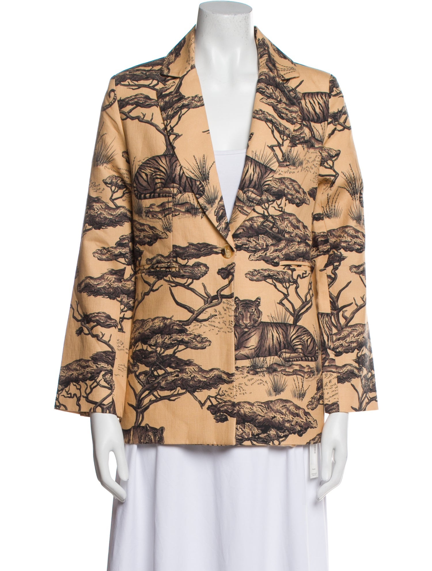 Las Surenas Linen Printed Blazer w/ Tags