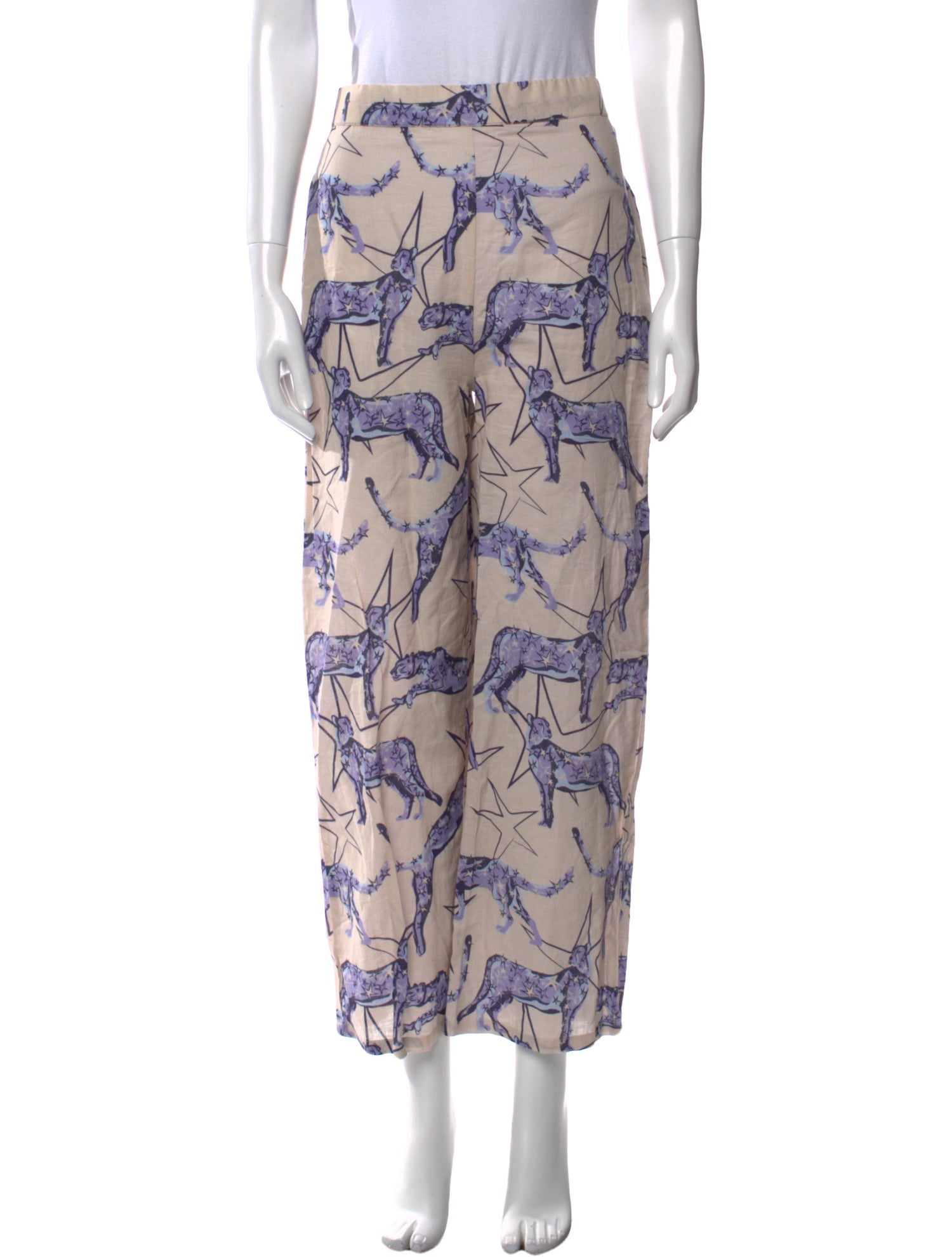 Las Surenas Floral Print Wide Leg Pants