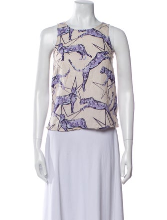 Las Surenas Printed Crew Neck Top