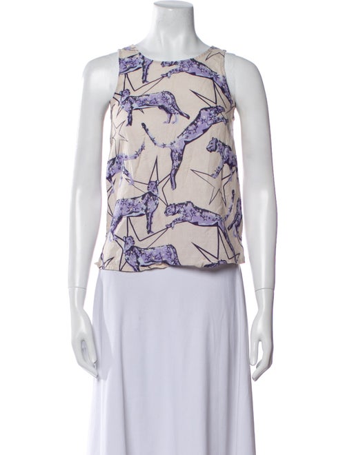 Las Surenas Printed Crew Neck Top