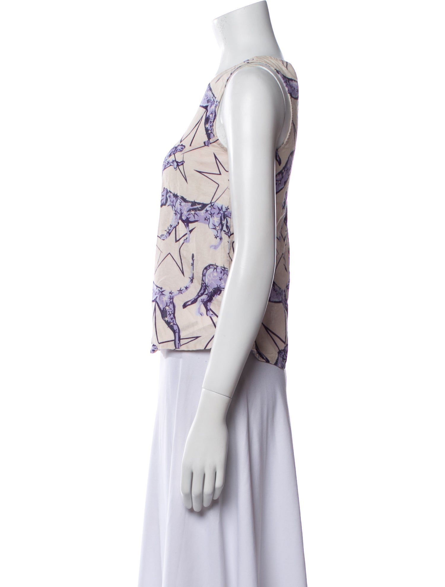 Las Surenas Printed Crew Neck Top