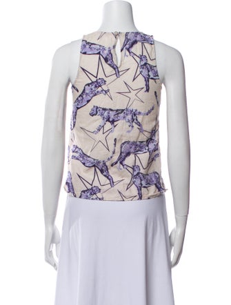 Las Surenas Printed Crew Neck Top