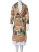 Las Surenas Wool Floral Print Trench Coat
