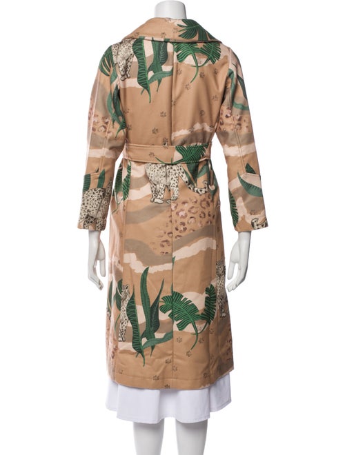 Las Surenas Wool Floral Print Trench Coat