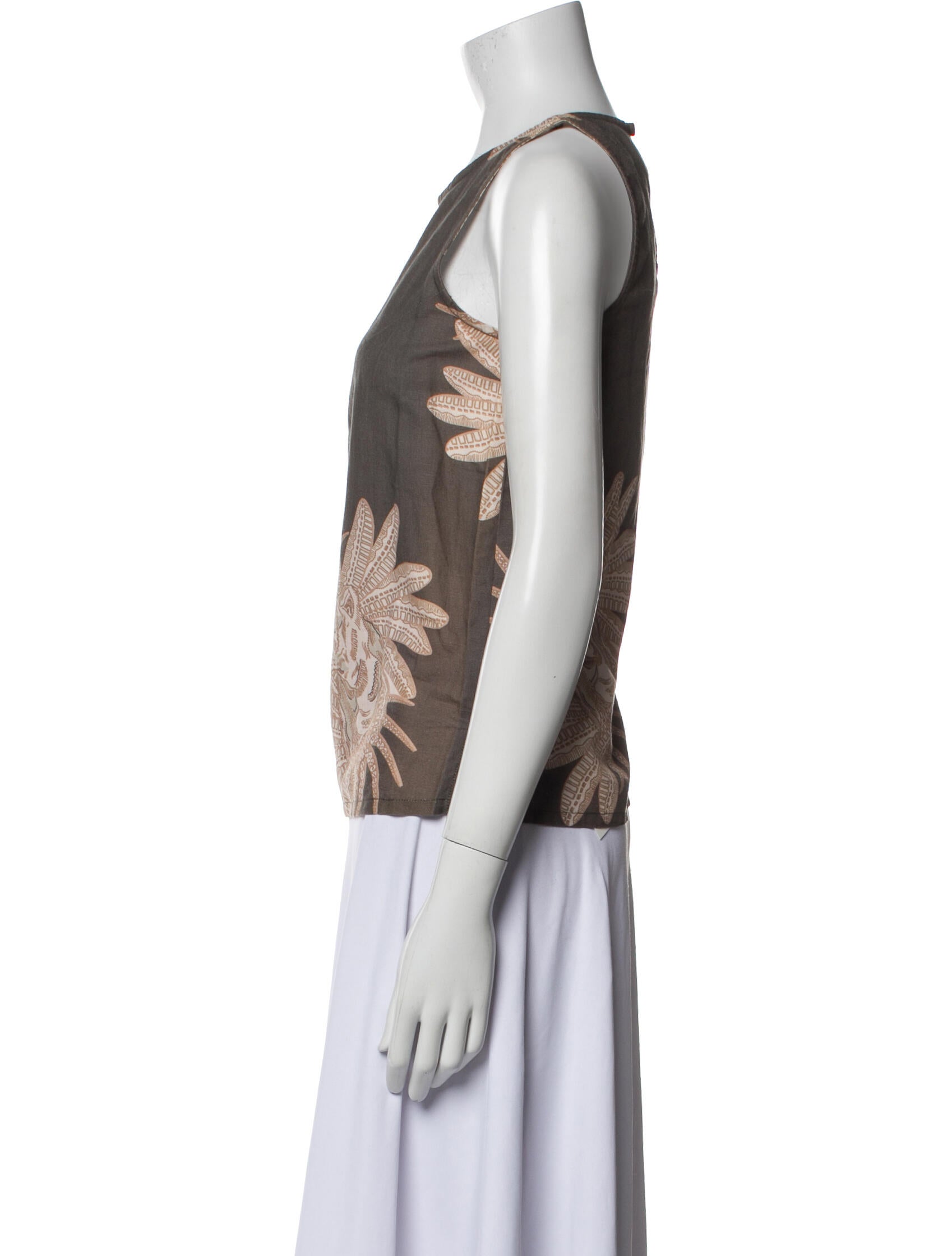 Las Surenas Printed Scoop Neck Top w/ Tags