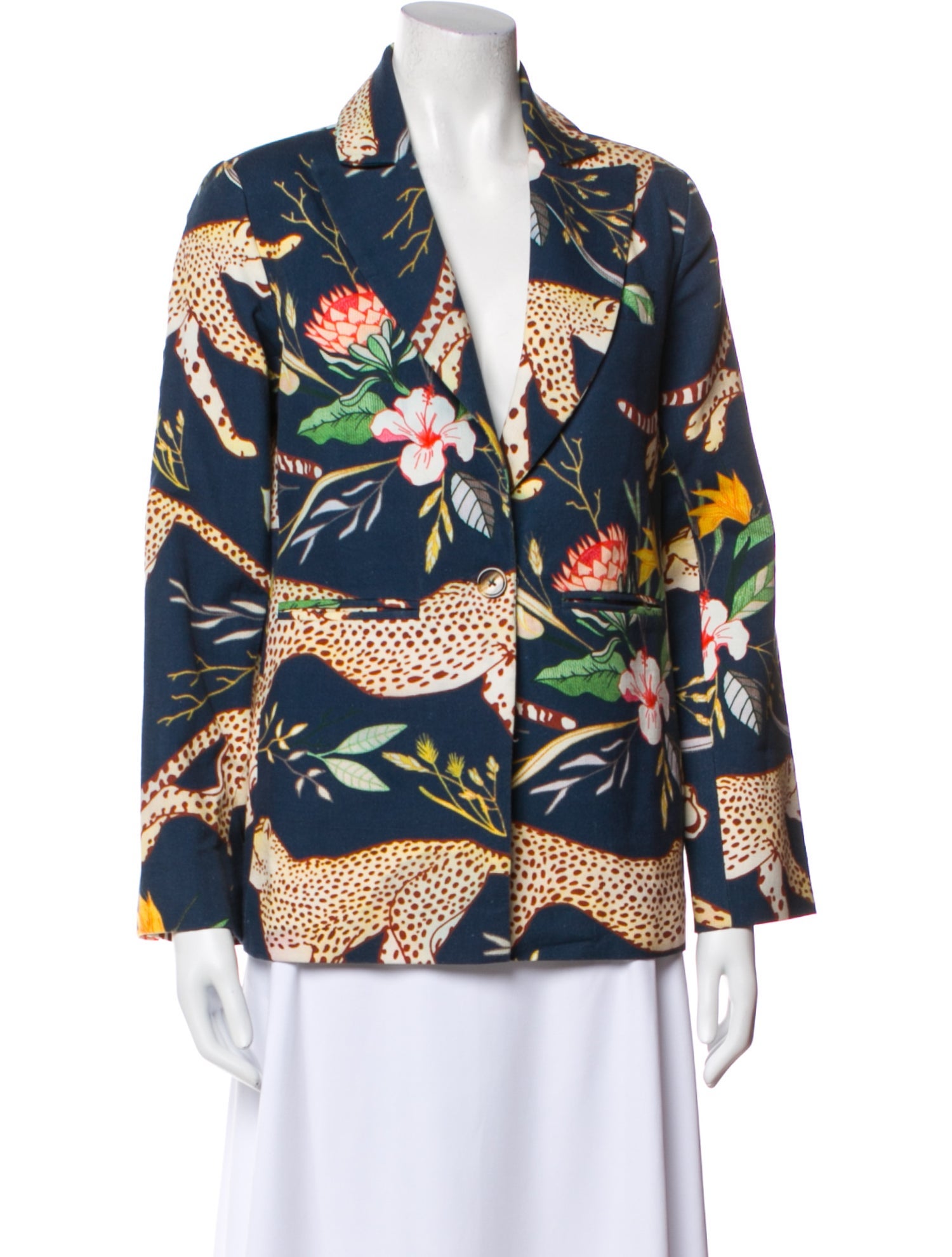 Las Surenas Silk Floral Print Blazer w/ Tags