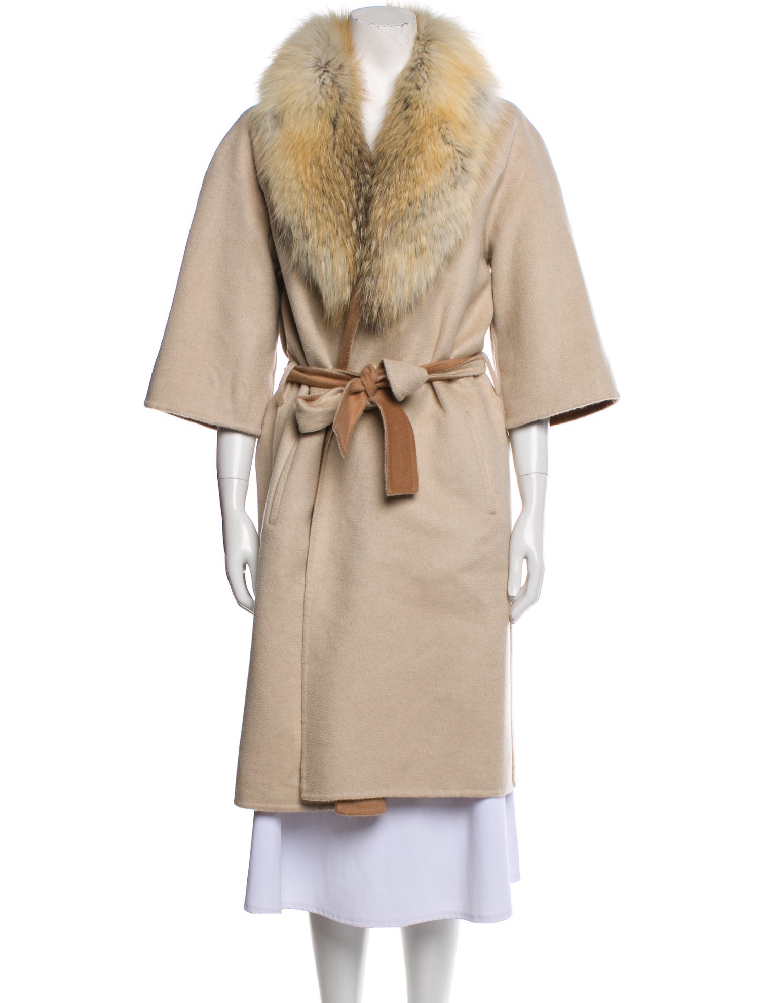 Lilly e Violetta Cashmere Fur Coat Neutrals Coats, Clothing