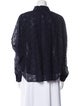 Lena Lumelsky Lace Pattern Mock Neck Blouse