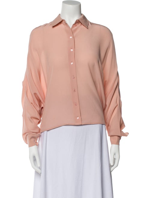 Lena Lumelsky Silk Long Sleeve Button-Up Top