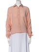 Lena Lumelsky Silk Long Sleeve Button-Up Top
