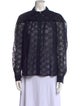 Lena Lumelsky Lace Pattern Long Sleeve Button-Up Top