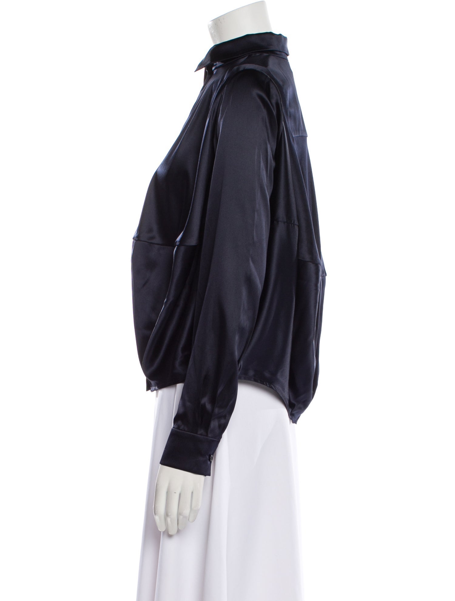 Lena Lumelsky Mock Neck Long Sleeve Button-Up Top w/ Tags