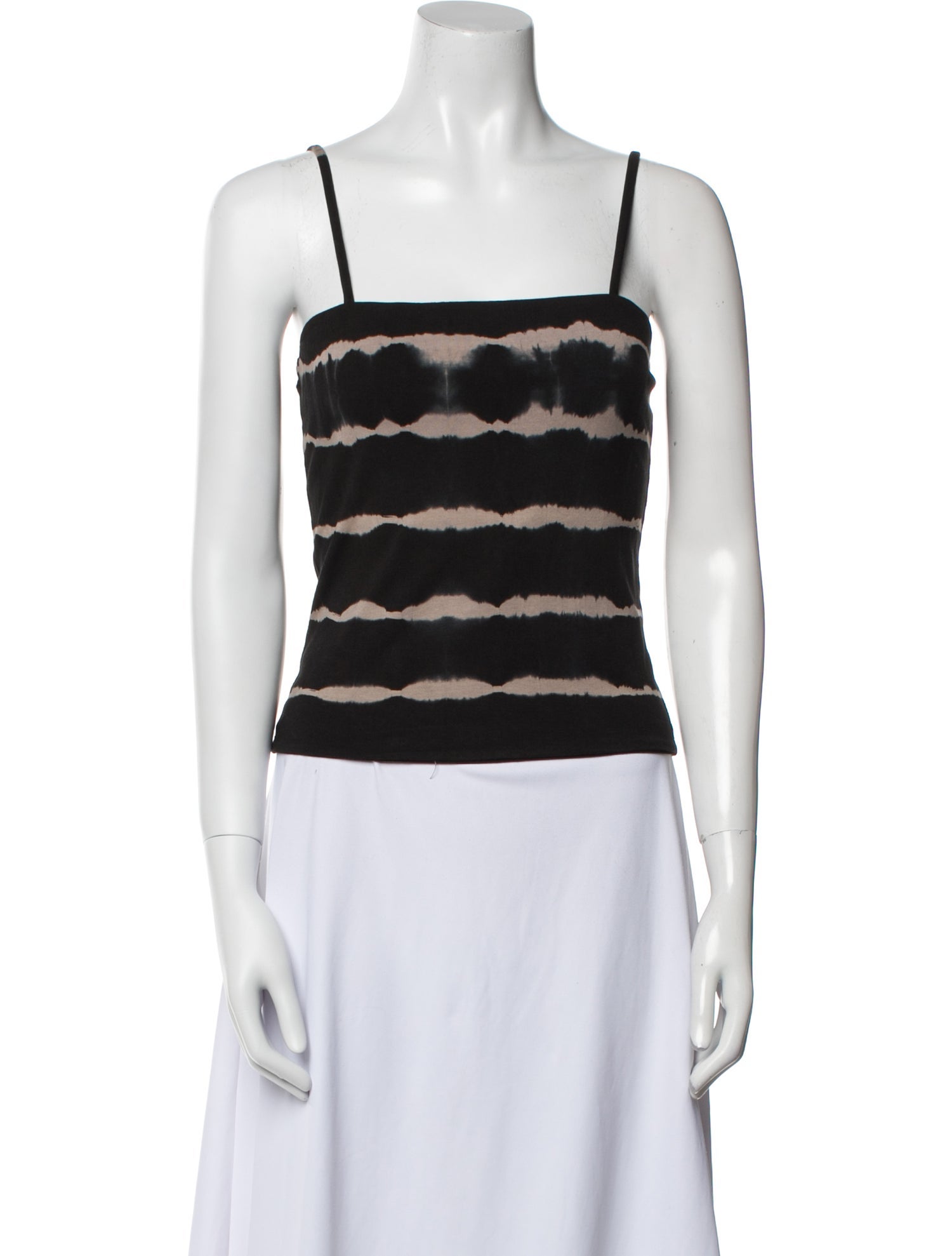 La Made Striped Square Neckline Crop Top