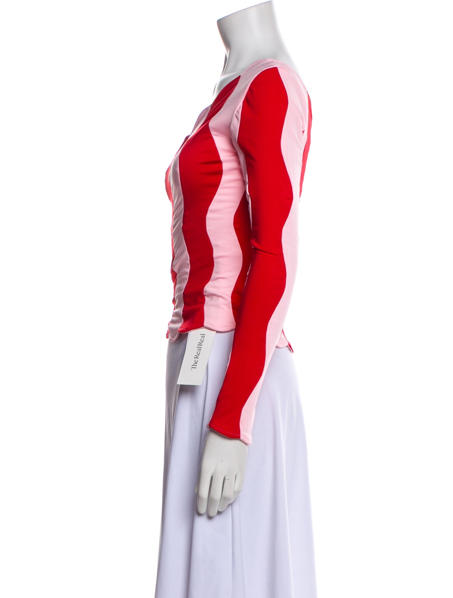 Lirika Matoshi Striped One-Shoulder Crop Top