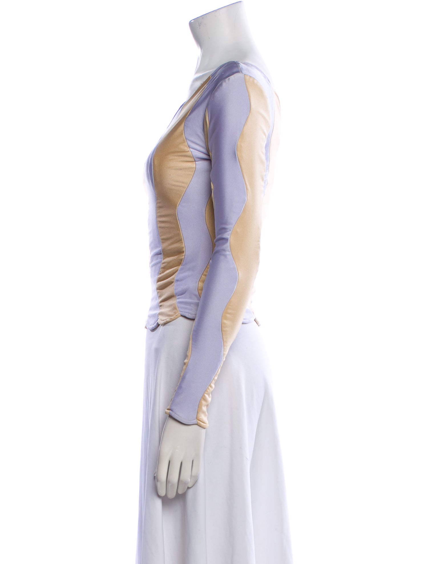 Lirika Matoshi Striped One-Shoulder Crop Top