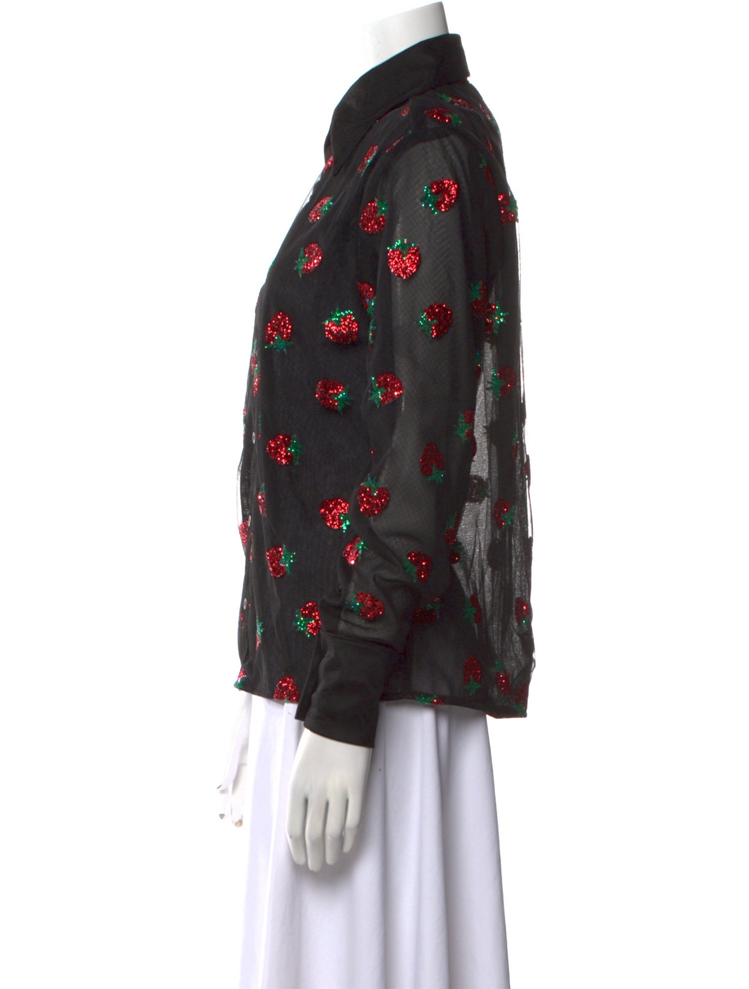 Lirika Matoshi Printed Long Sleeve Button-Up Top