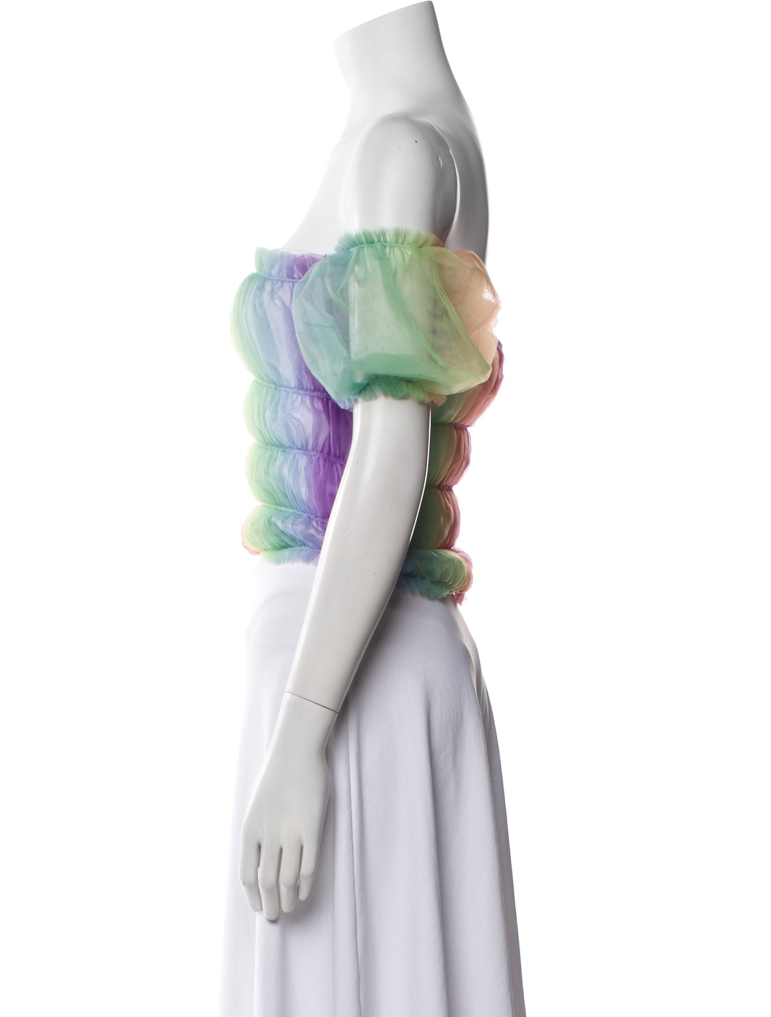 Lirika Matoshi Tie-Dye Print Off-The-Shoulder Crop Top