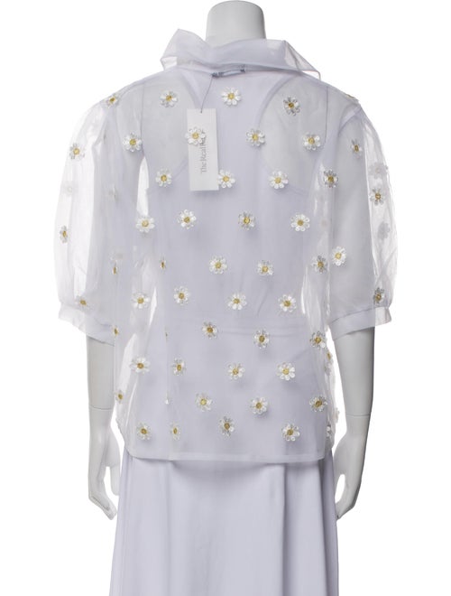 Lirika Matoshi Floral Print Three-Quarter Sleeve Button-Up Top