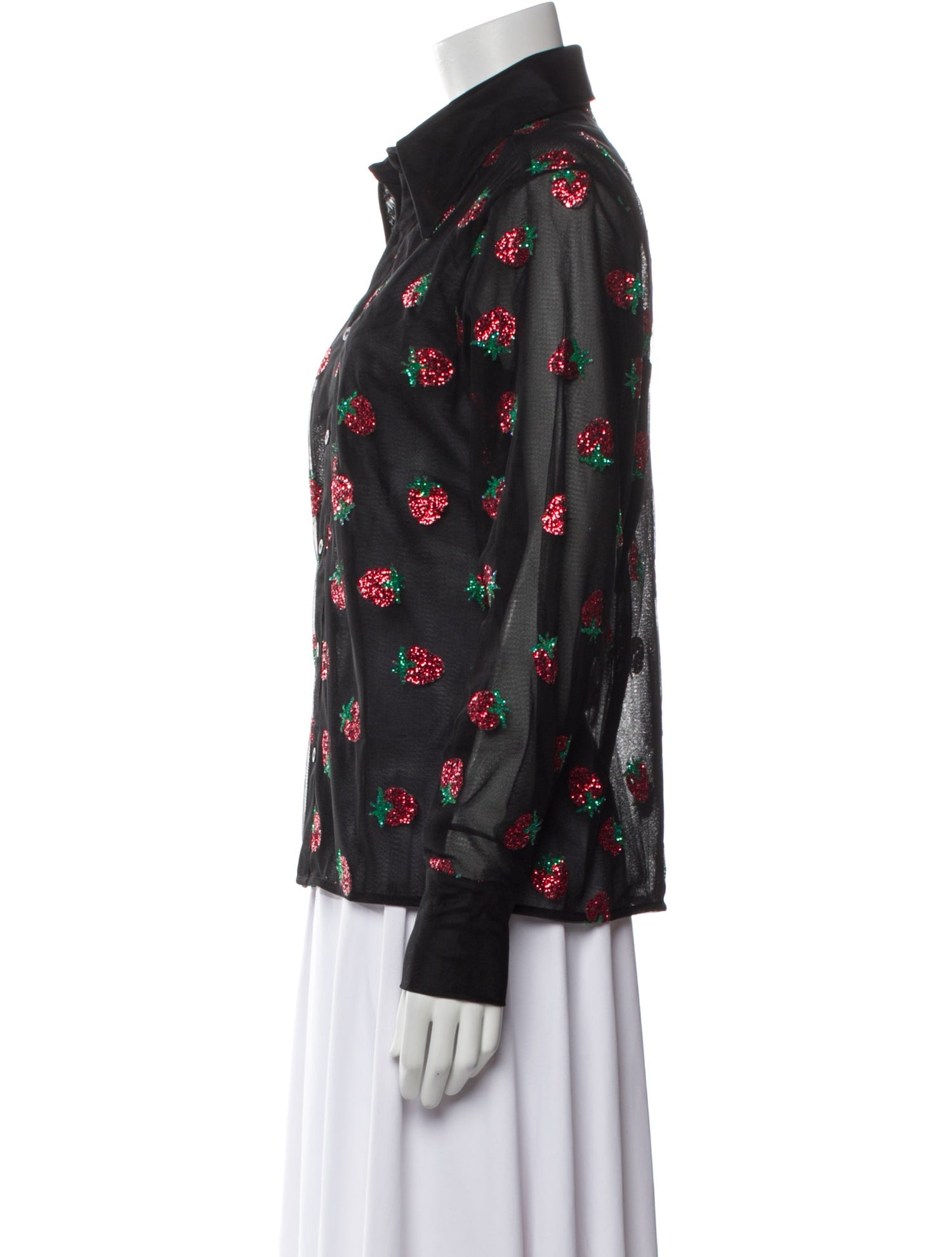 Lirika Matoshi Floral Print Long Sleeve Button-Up Top