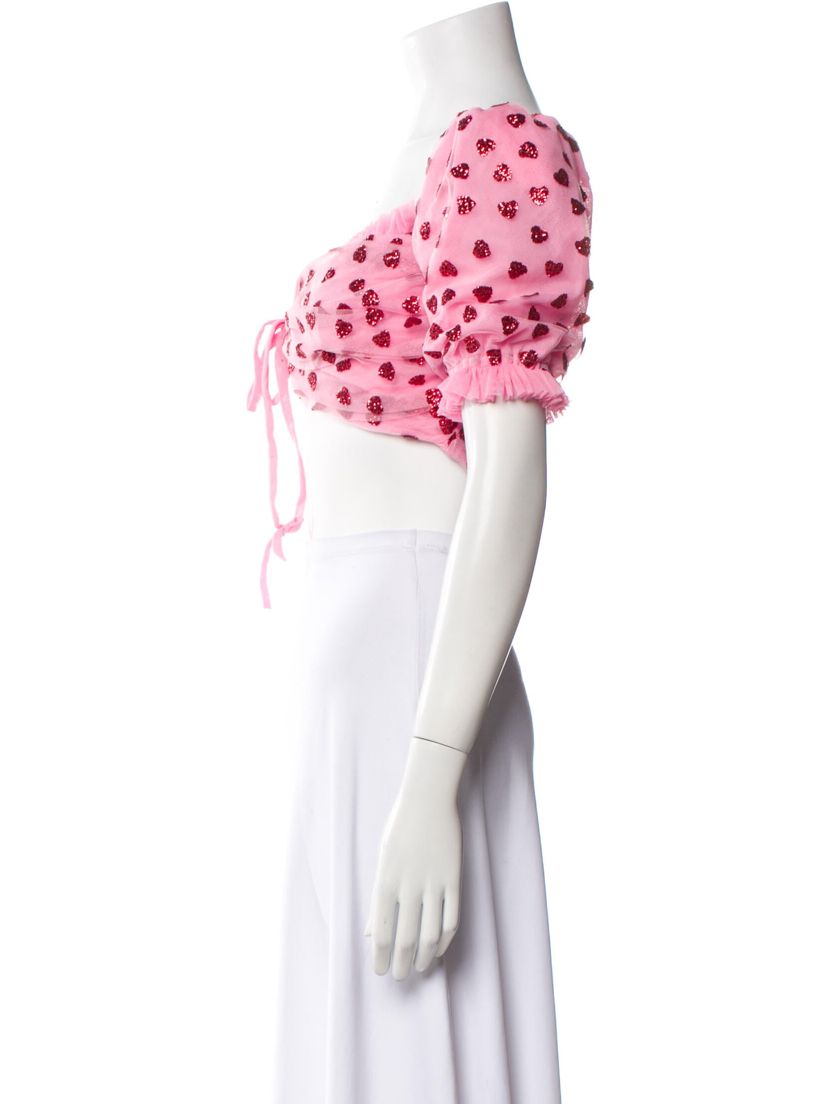 Lirika Matoshi Mesh Floral Print Crop Top