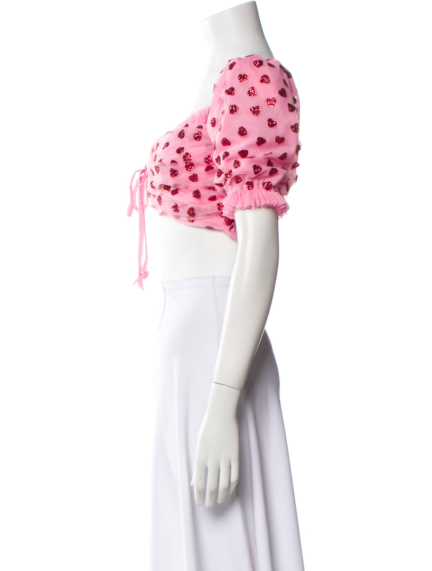 Lirika Matoshi Mesh Floral Print Crop Top