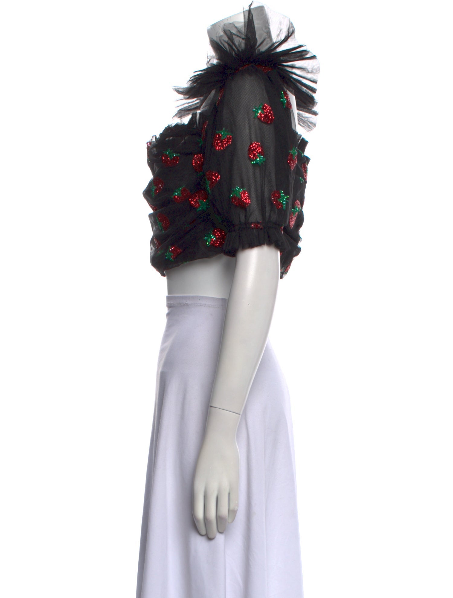 Lirika Matoshi Mesh Floral Print Crop Top