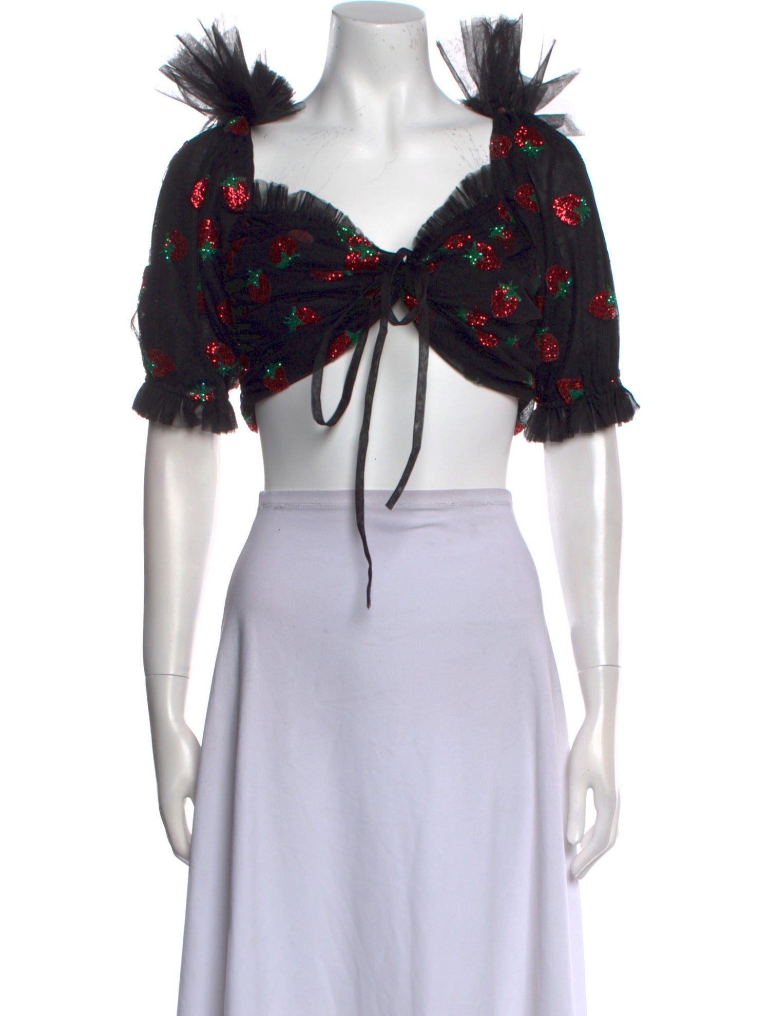 Lirika Matoshi Mesh Floral Print Crop Top