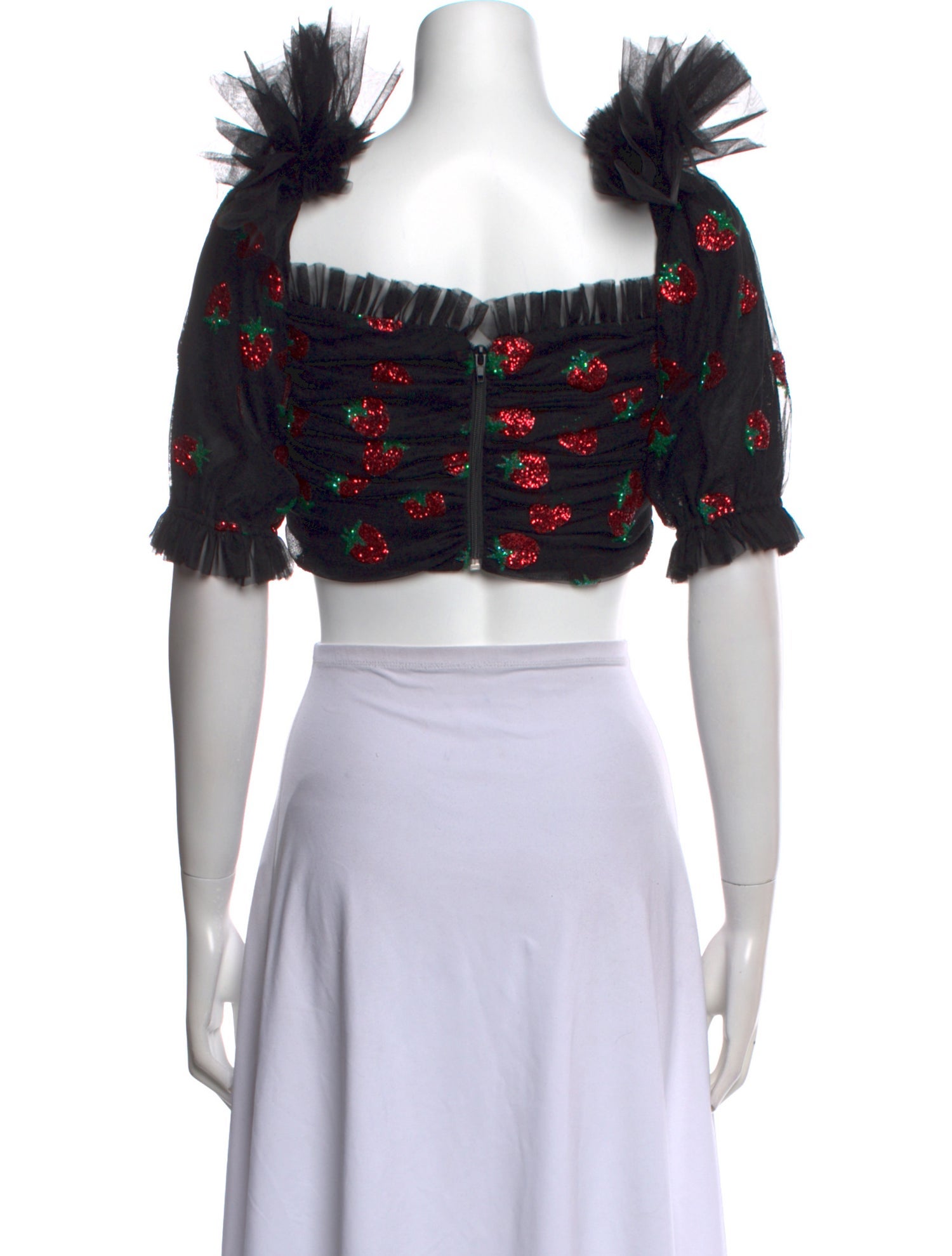 Lirika Matoshi Mesh Floral Print Crop Top