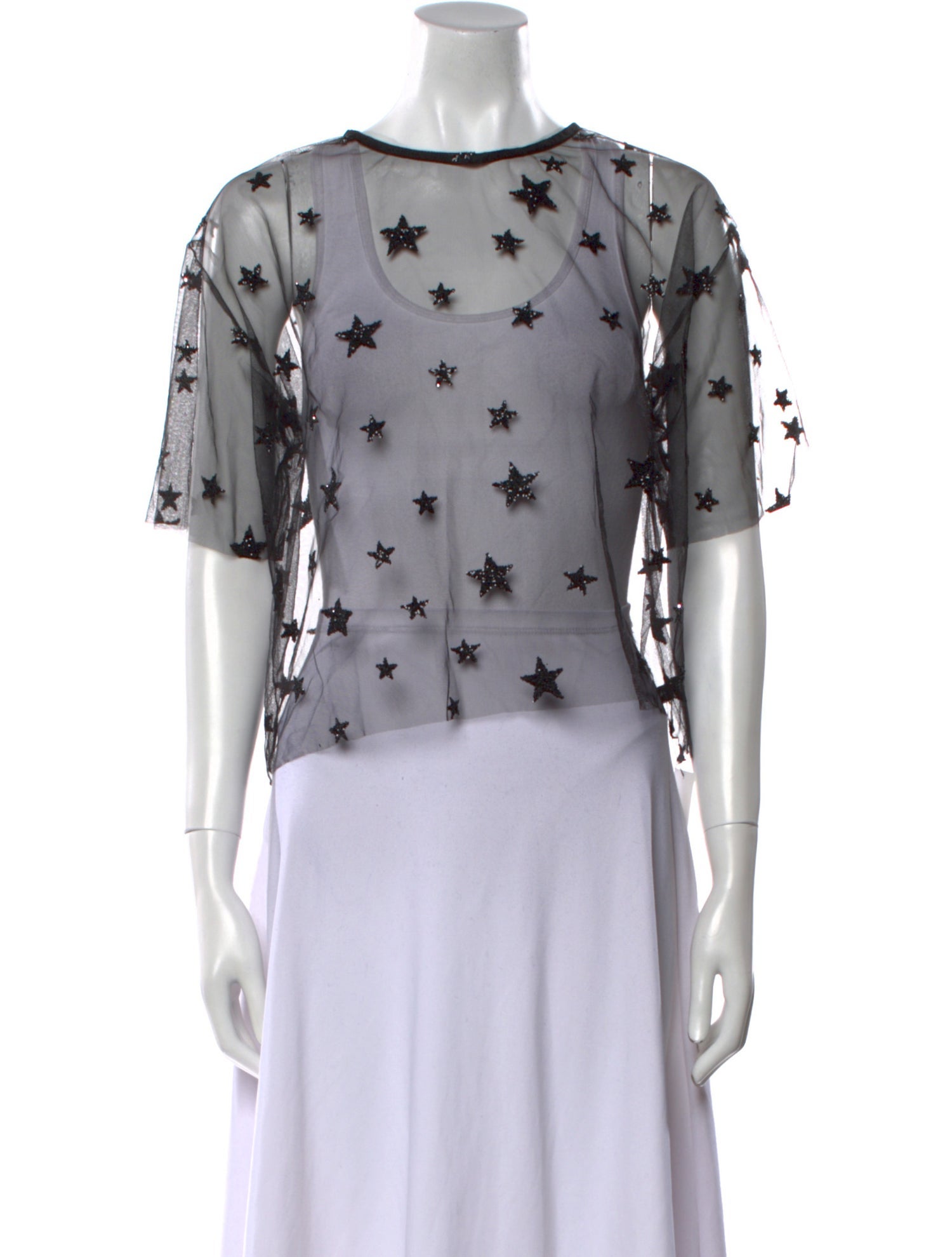 Lirika Matoshi Printed Bateau Neckline Crop Top