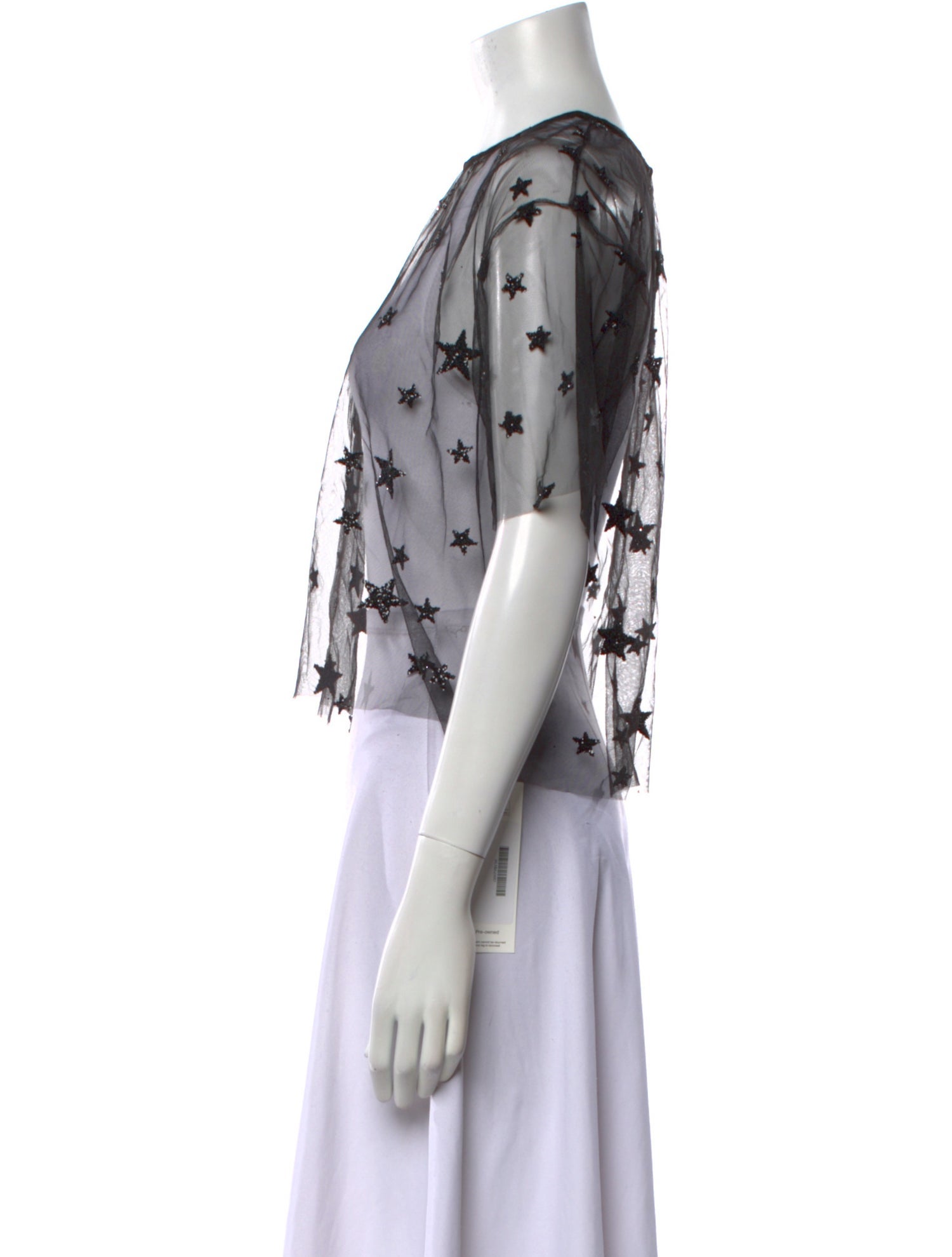 Lirika Matoshi Printed Bateau Neckline Crop Top