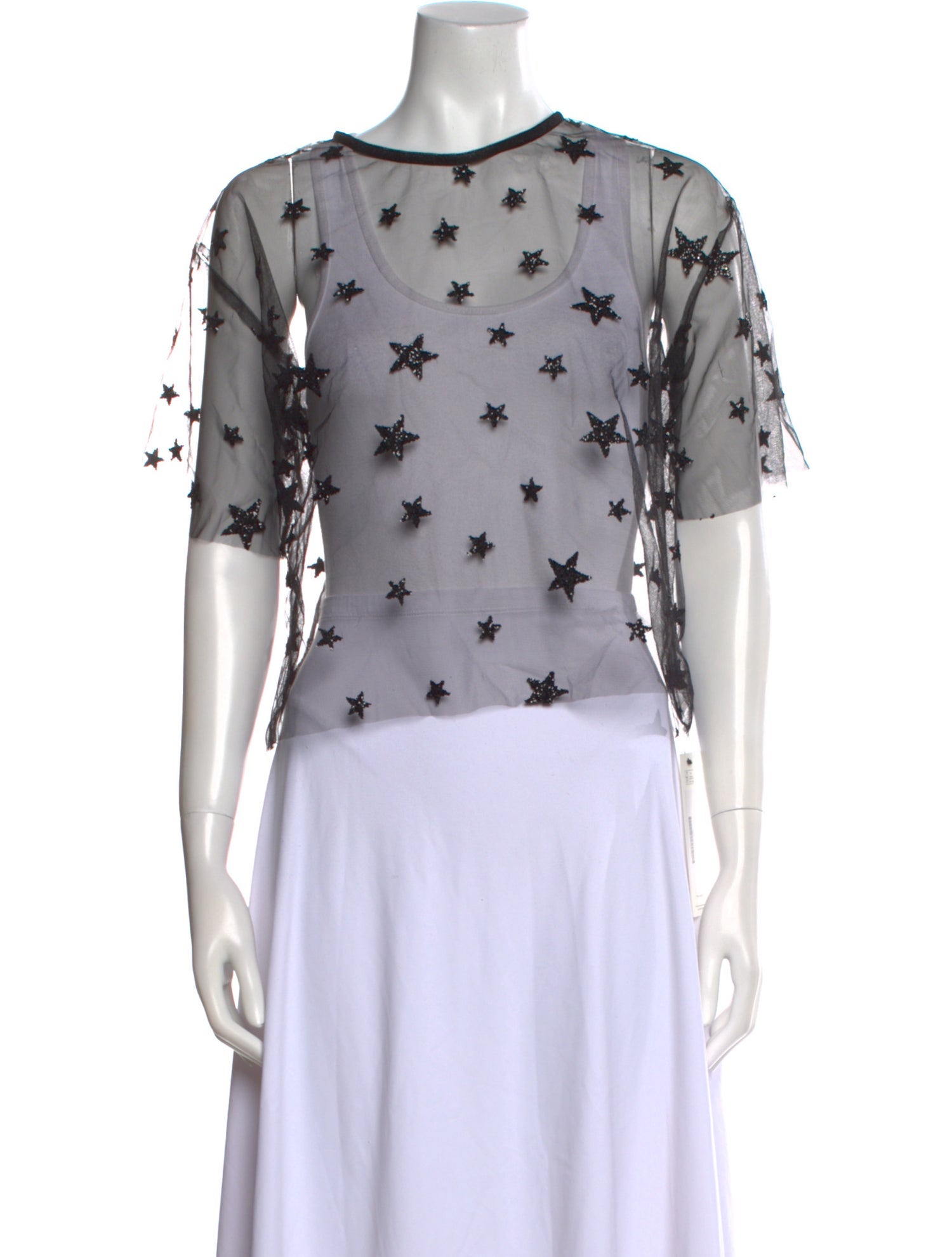 Lirika Matoshi Floral Print Crew Neck Crop Top